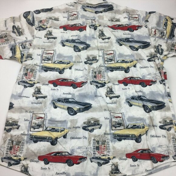 Vintage RedHead Mens Route 66 Classic Car Shirt Nova Mustang Charger Size Large - Picture 2 of 7